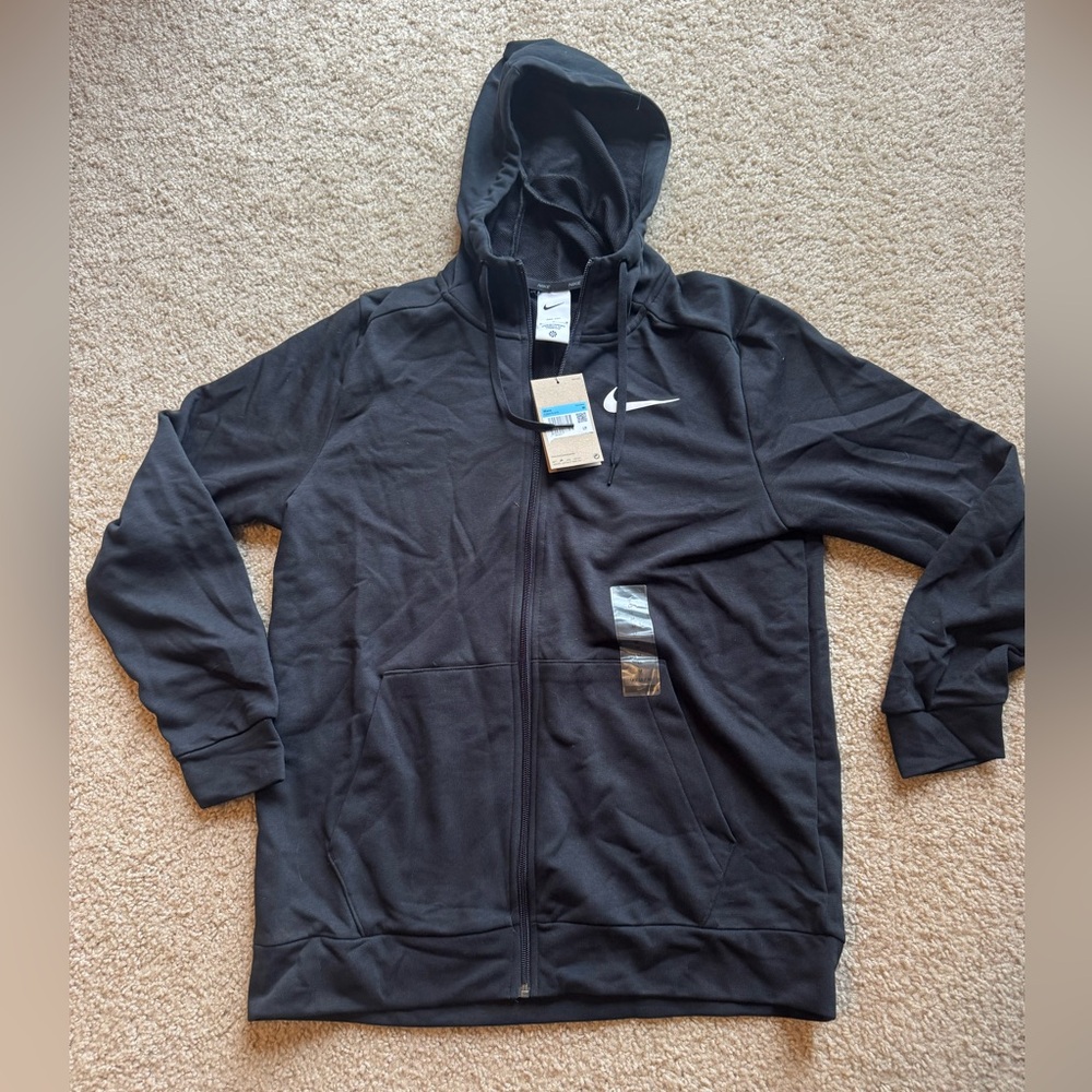 Nike Pro Dri-Fit Training Full Zip Hoodie Men’s Medium Black Jacket CZ6376-010